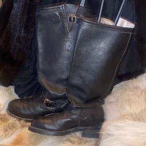 Gently used Chippewa Tall Engineer Boots Black Leather Riding Boots